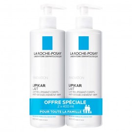 LIPIKAR - Lait Corps Peaux Sèches, 2x400ml